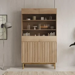 Meubella - Vitrinekast Storm - Eiken - 106 cm