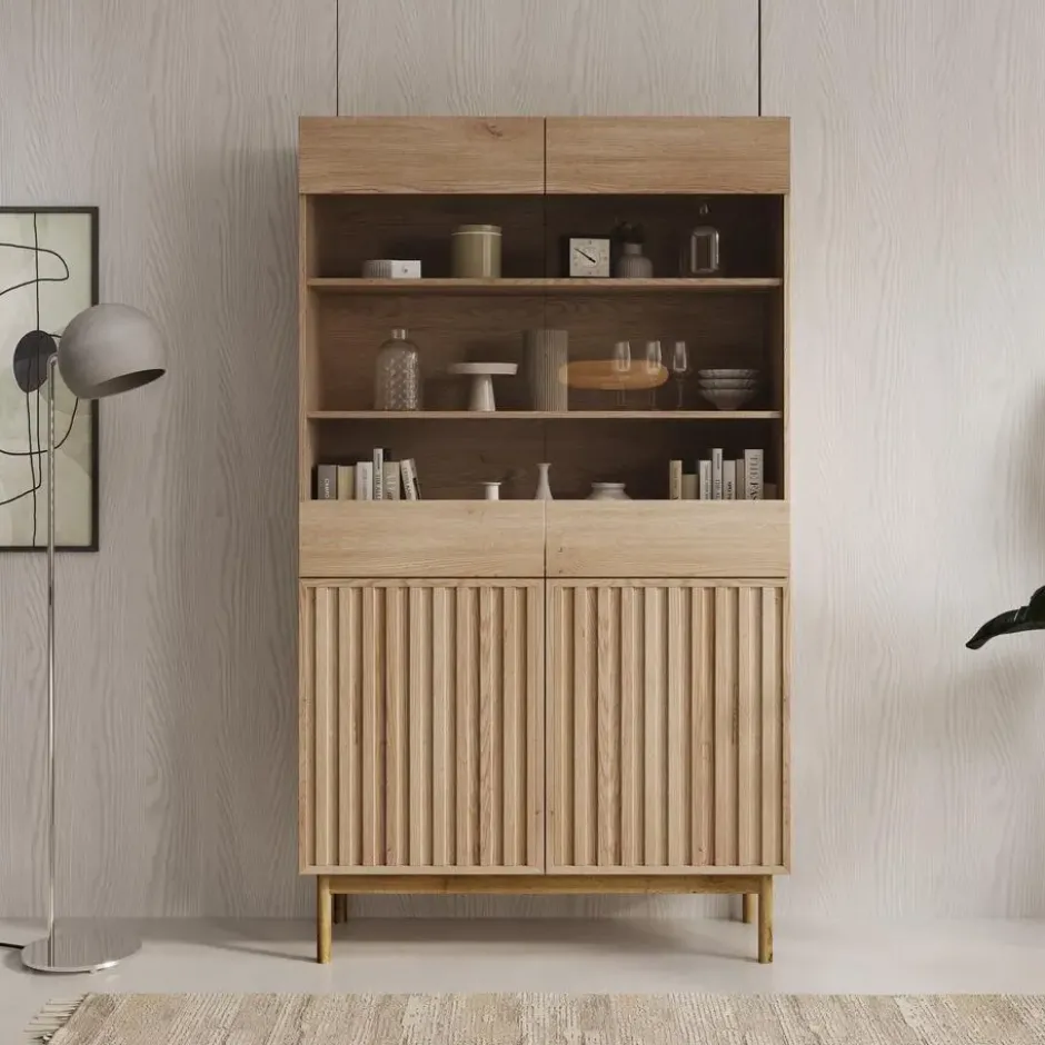 Meubella - Vitrinekast Storm - Eiken - 106 cm
