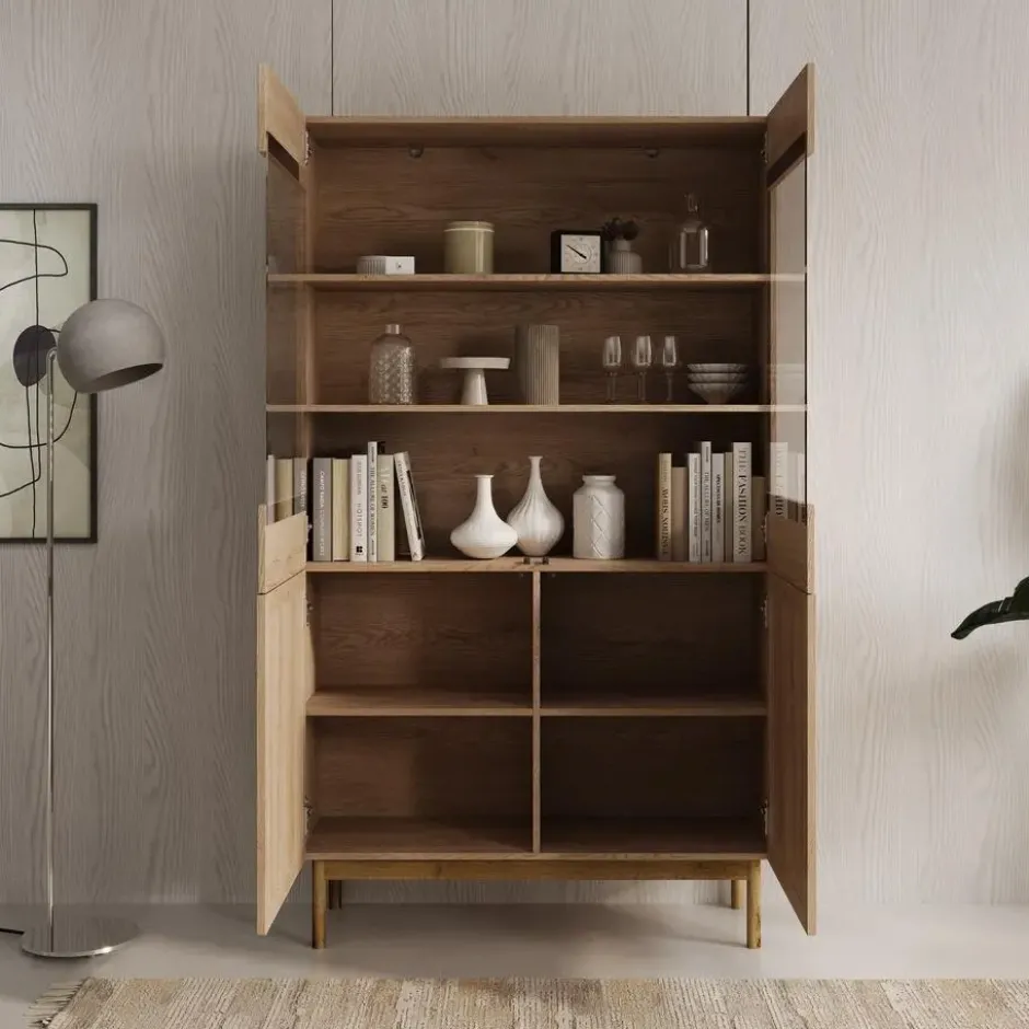 Meubella - Vitrinekast Storm - Eiken - 106 cm