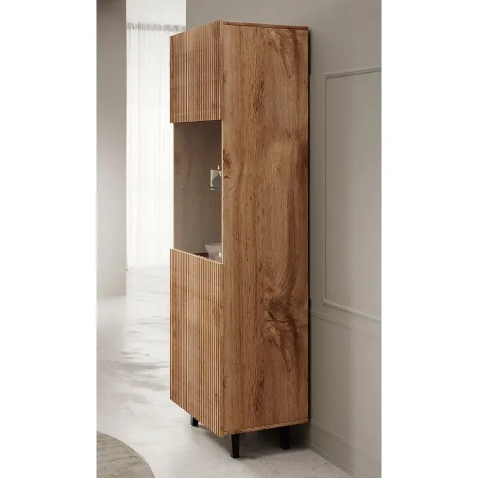 Meubella - Vitrinekast Vintar - Eiken - 60 cm