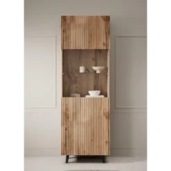 Meubella - Vitrinekast Vintar - Eiken - 60 cm