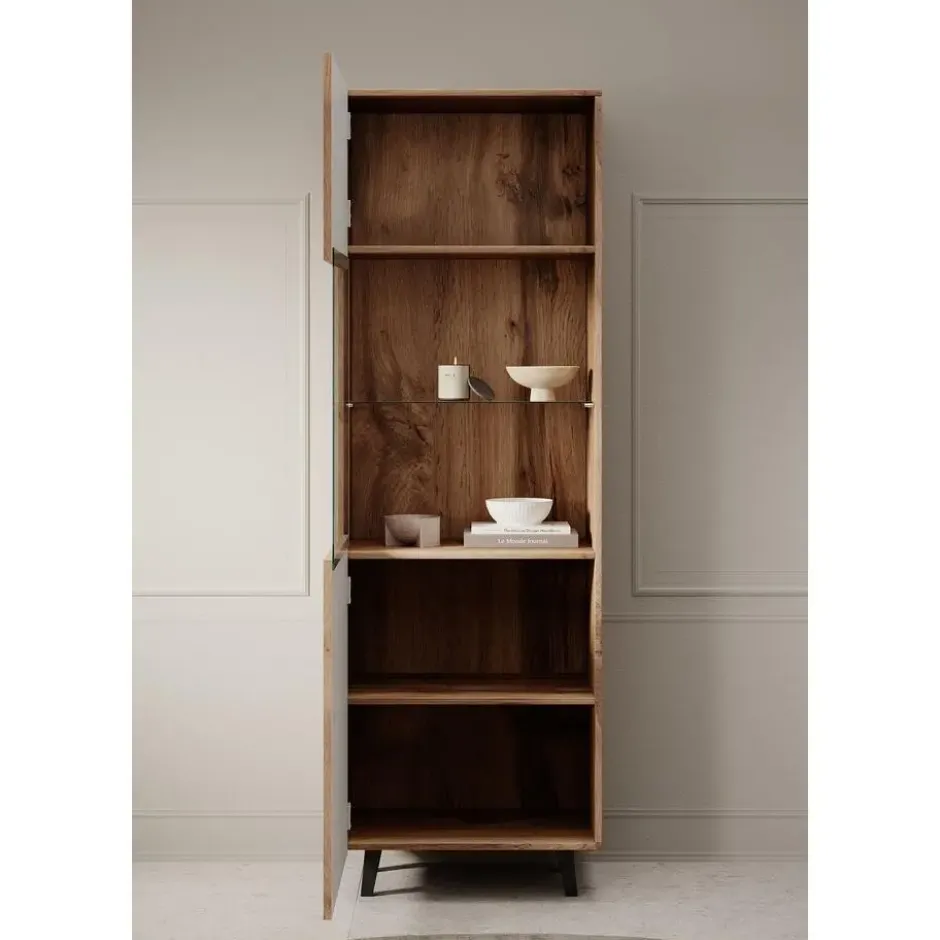 Meubella - Vitrinekast Vintar - Eiken - 60 cm