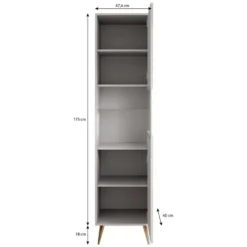 Meubella - Vitrinekast Winq - Antraciet - 45 cm