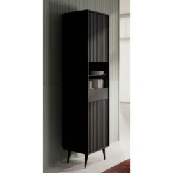 Meubella - Vitrinekast Winq - Antraciet - 45 cm