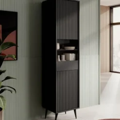 Meubella - Vitrinekast Winq - Antraciet - 45 cm