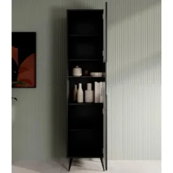 Meubella - Vitrinekast Winq - Antraciet - 45 cm
