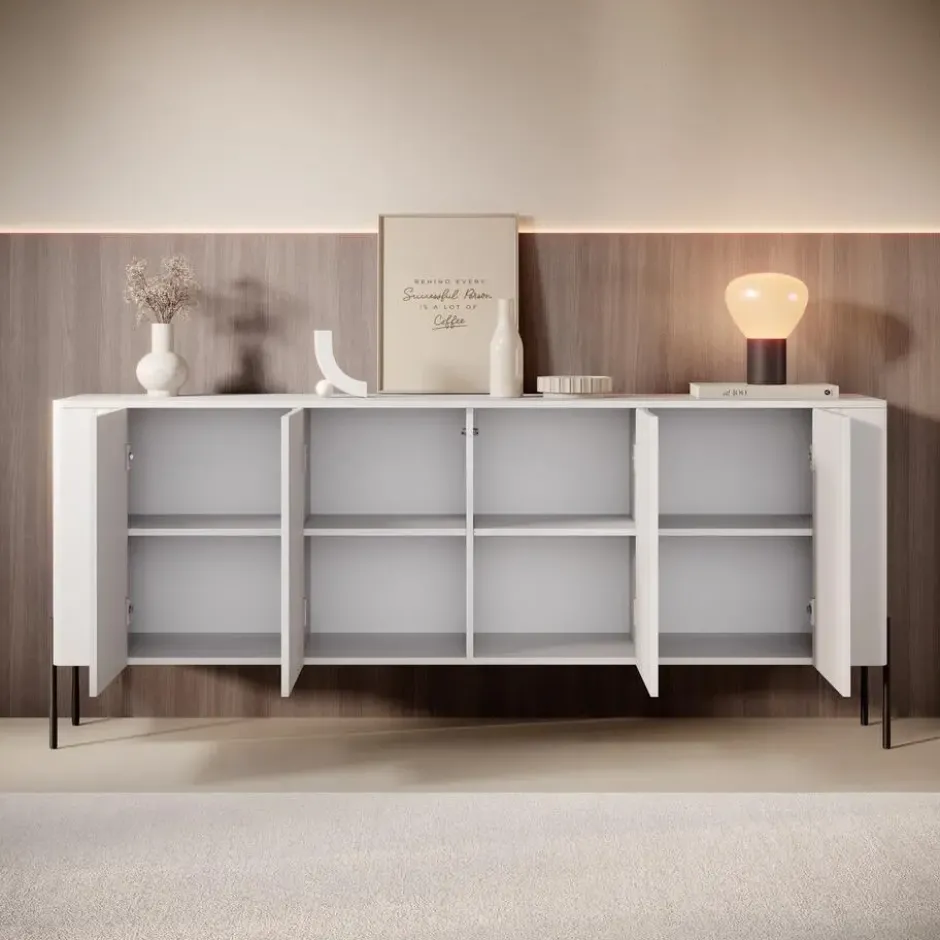 Meubella - Vivi - Dressoir - Wit - 190 cm