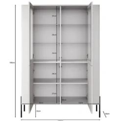 Meubella - Vivi - Vitrinekast - Beige - 110x40x160 cm