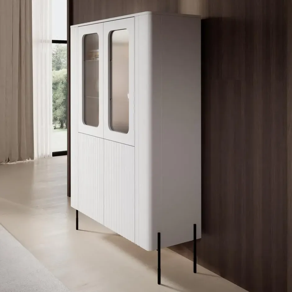 Meubella - Vivi - Vitrinekast - Wit - 110x40x160 cm