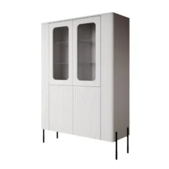 Meubella - Vivi - Vitrinekast - Wit - 110x40x160 cm