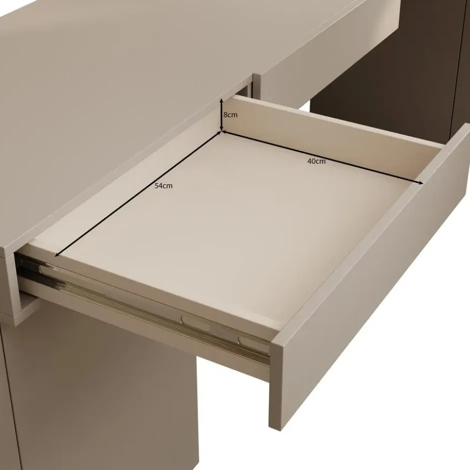 Meubella - Whenua 4 - Bureau links - Beige - 338x141x79 cm