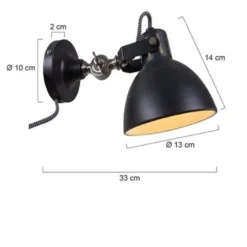 Mexlite Wandlamp cera - zwart - 13x16 cm