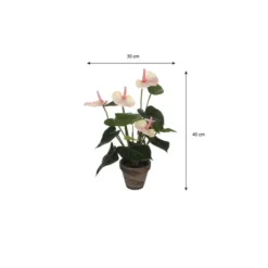 Mica Decorations Anthurium Kunstplant 40 cm lichtroze