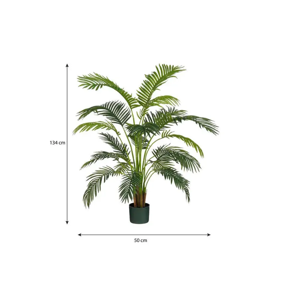 Mica Decorations Areca Palm Kunstplant in Pot - H134 x Ø50 cm - Groen