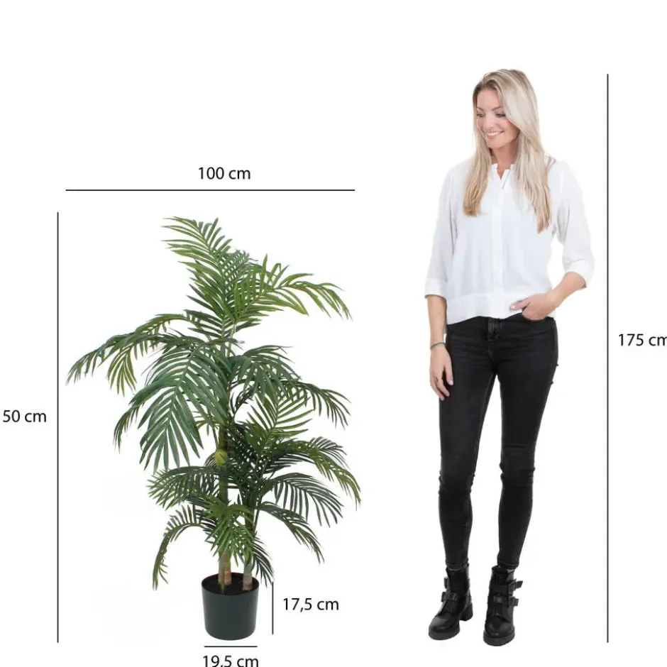 Mica Decorations Areca palm kunstplant Groen