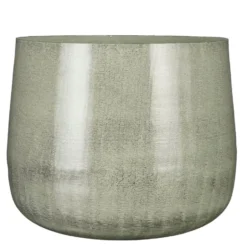 Mica Decorations Benson Bloempot - H32 x Ø37 cm - Metaal - Lichtgrijs