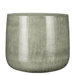 Mica Decorations Benson Bloempot - H27 x Ø32 cm - Metaal - Lichtgrijs