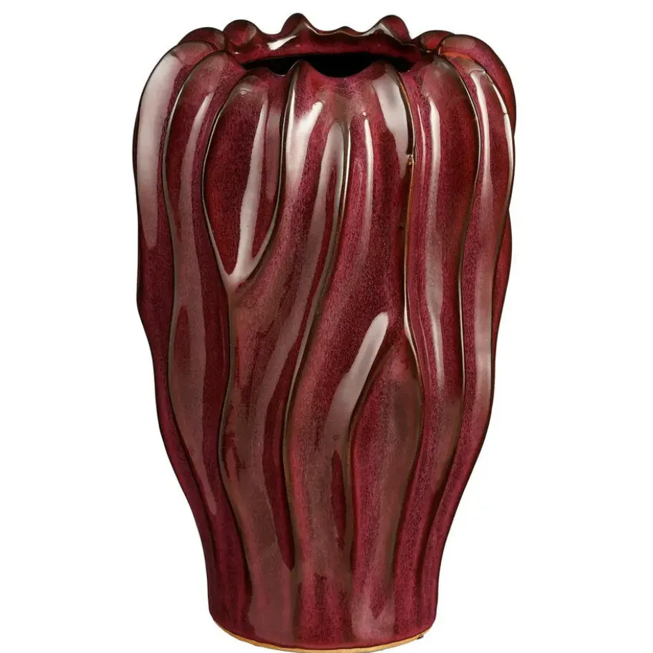 Mica Decorations Bloemenvaas Thom - bordeaux rood - 30 x 20 cm