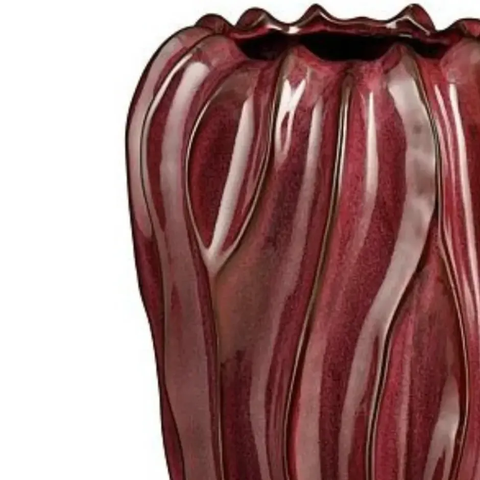 Mica Decorations Bloemenvaas Thom - bordeaux rood - 30 x 20 cm