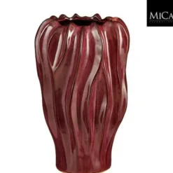 Mica Decorations Bloemenvaas Thom - bordeaux rood - 30 x 20 cm