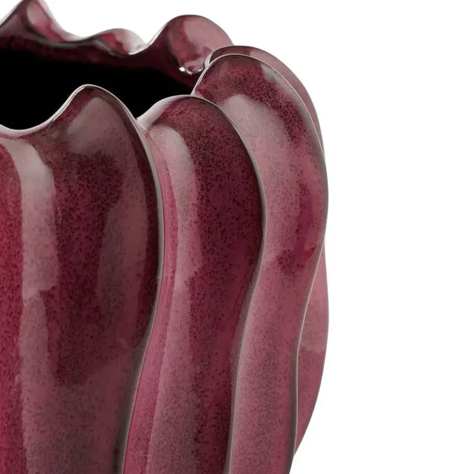 Mica Decorations Bloemenvaas Thom - bordeaux rood - 30 x 20 cm