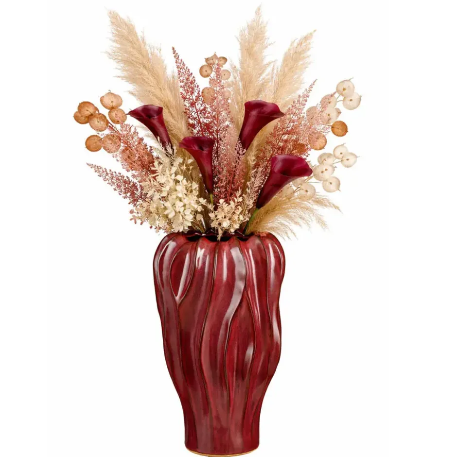 Mica Decorations Bloemenvaas Thom - bordeaux rood - 35 x 22 cm