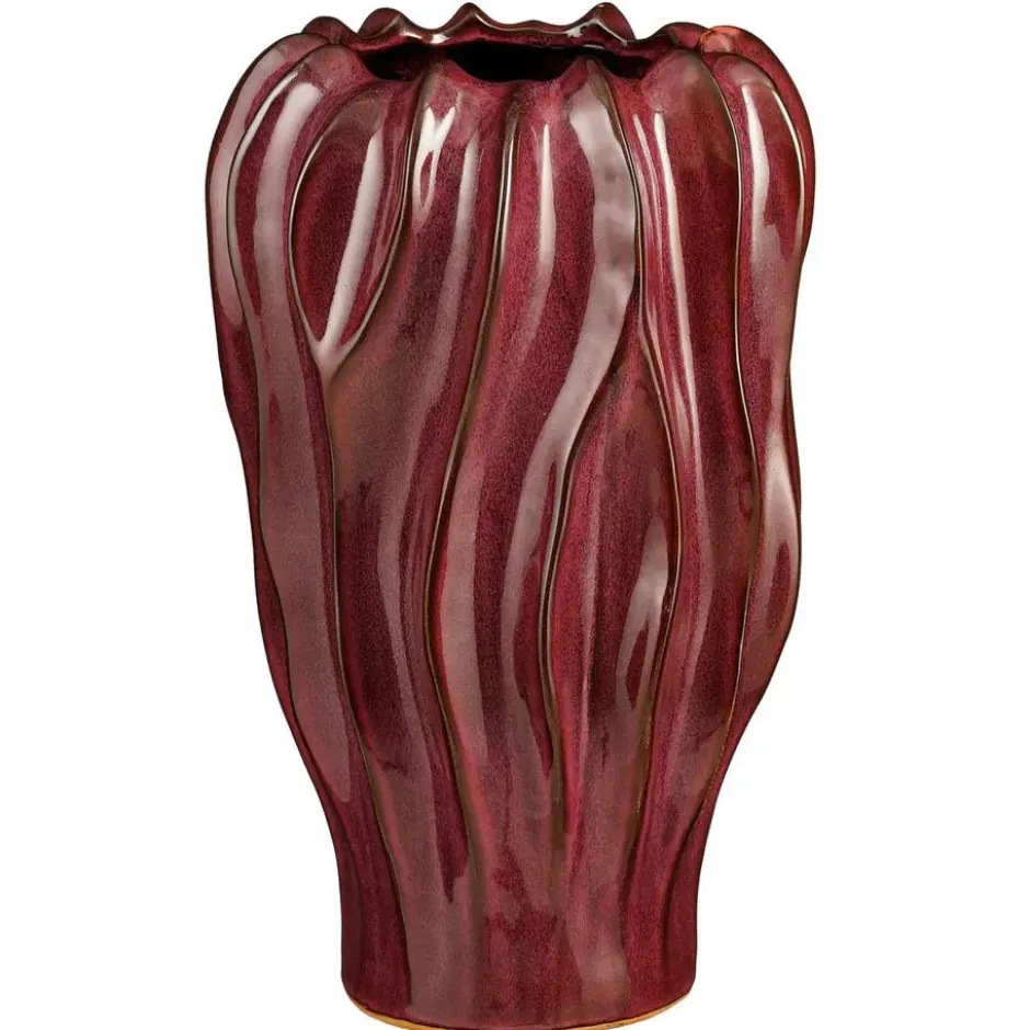 Mica Decorations Bloemenvaas Thom - bordeaux rood - 35 x 22 cm