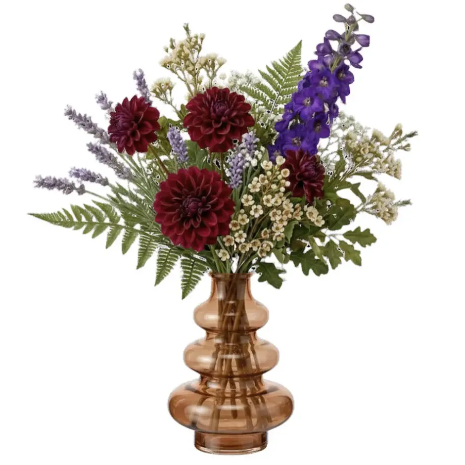 Mica Decorations Bloemenvaas Sira - glas - bruin - D14,5 x H22 cm