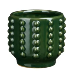 Mica Decorations Bloempot Boaz - gebobbeld - groen - 11 x 13 cm