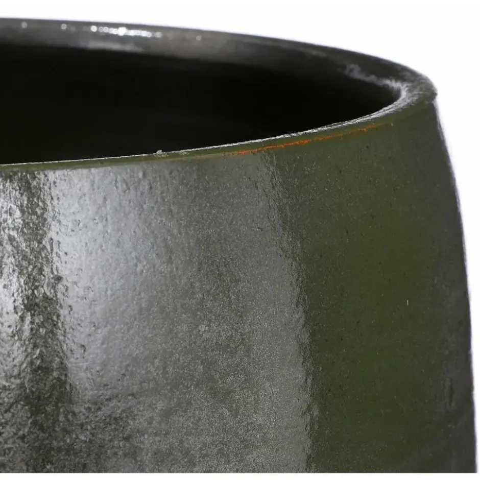 Mica Decorations Bloempot - glanzend groen - keramiek - 16x14 cm