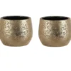 Mica Decorations Bloempot - goudkleurig - keramiek - 19 x 15 cm