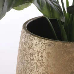 Mica Decorations Bloempot - goudkleurig - keramiek - 19 x 15 cm