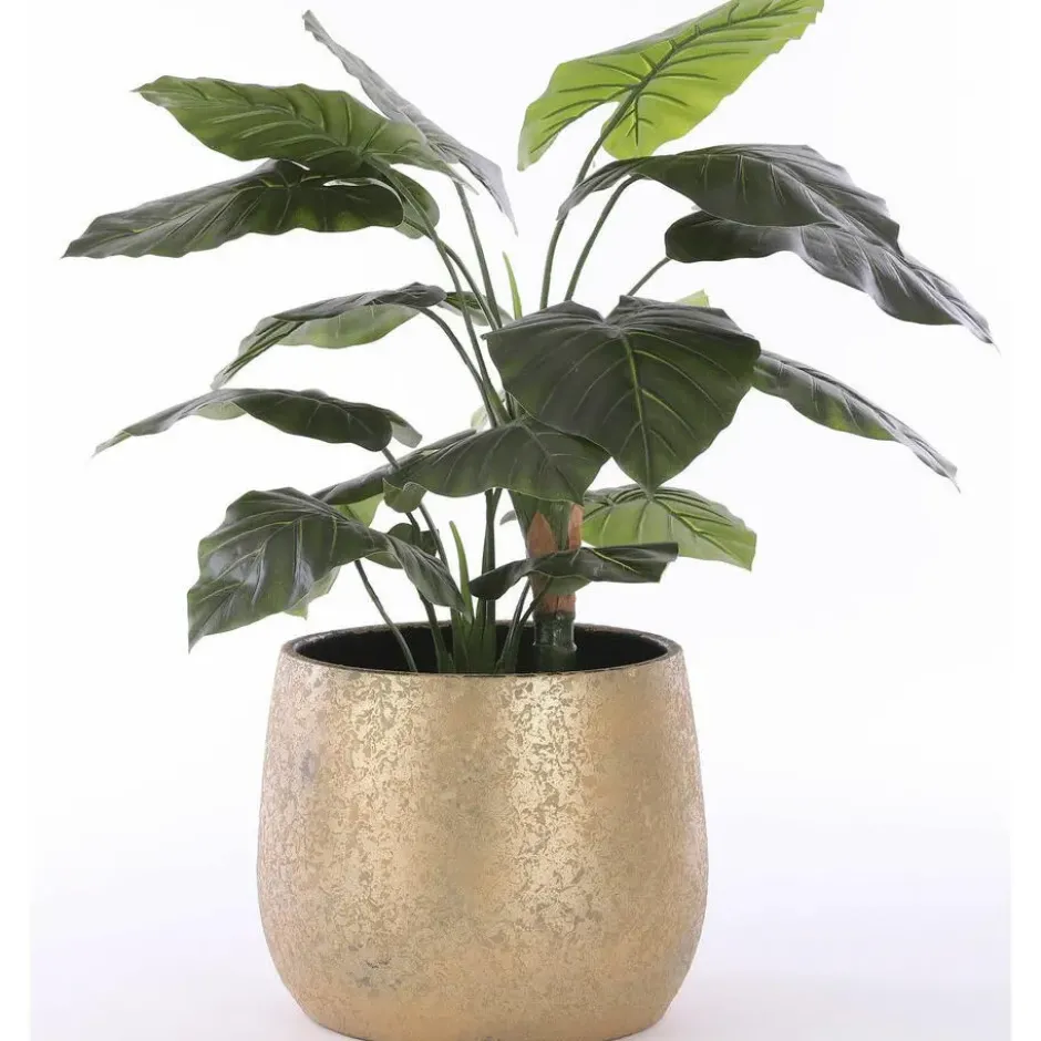 Mica Decorations Bloempot - goudkleurig - keramiek - 19 x 15 cm