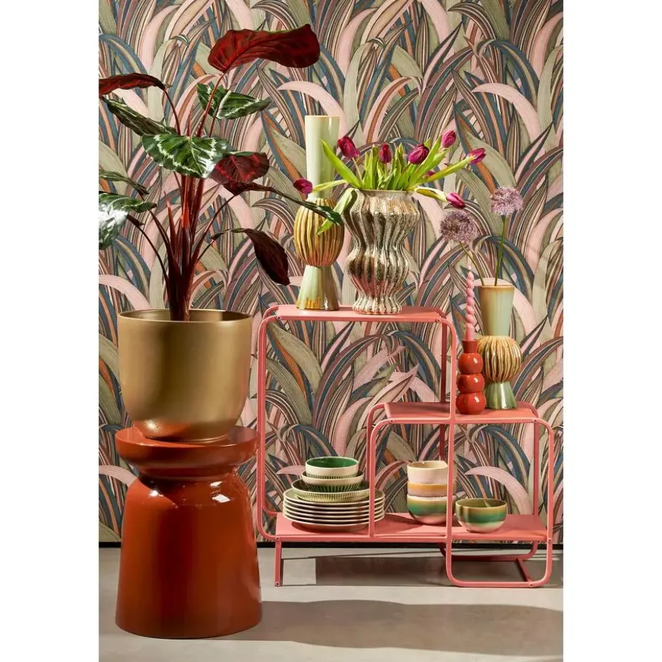 Mica Decorations Bloempot - goud - keramiek - 31 x 28 cm