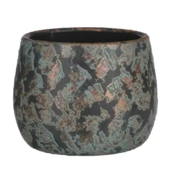 Mica Decorations Bloempot - koperkleurig - keramiek - 16 x 13 cm