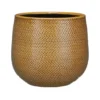 Mica Decorations Bloempot - okergeel - relief - keramiek - 21 cm