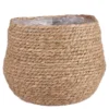 Mica Decorations Bloempot - rotan - naturel - jute - 24 x 26 cm