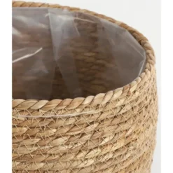 Mica Decorations Bloempot - rotan - naturel - jute - 24 x 26 cm