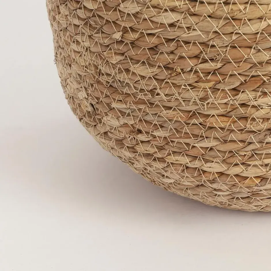 Mica Decorations Bloempot - rotan - naturel - jute - 24 x 26 cm