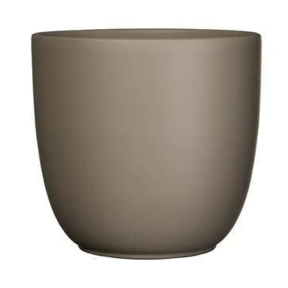 Mica Decorations Bloempot - taupe bruin - mat - keramiek - 28 x 25 cm