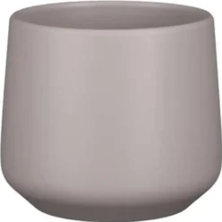 Mica Decorations Bloempot - taupe - mat - keramiek - 17 x 15 cm