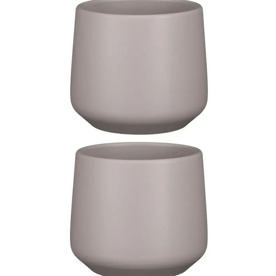 Mica Decorations Bloempot - taupe - mat - keramiek - 17 x 15 cm