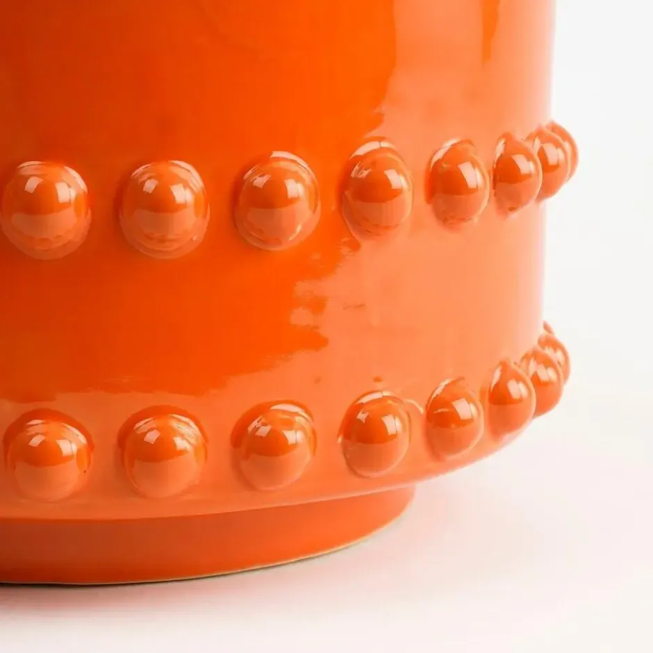 Mica Decorations Boaz Bloempot - H19 x Ø22 cm - Keramiek - Oranje