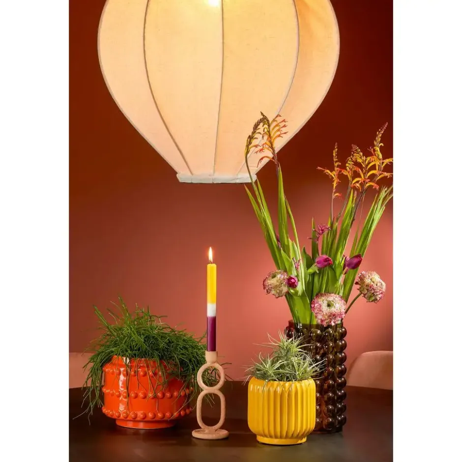 Mica Decorations Boaz Bloempot - H19 x Ø22 cm - Keramiek - Oranje