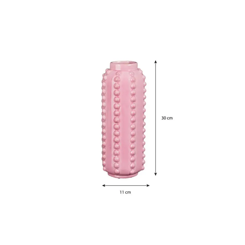 Mica Decorations Boaz Vaas - H30 x Ø11 cm - Keramiek - Roze