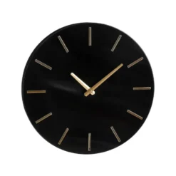 Mica Decorations Brixen Wandklok - Ø35,5 cm - Zwart