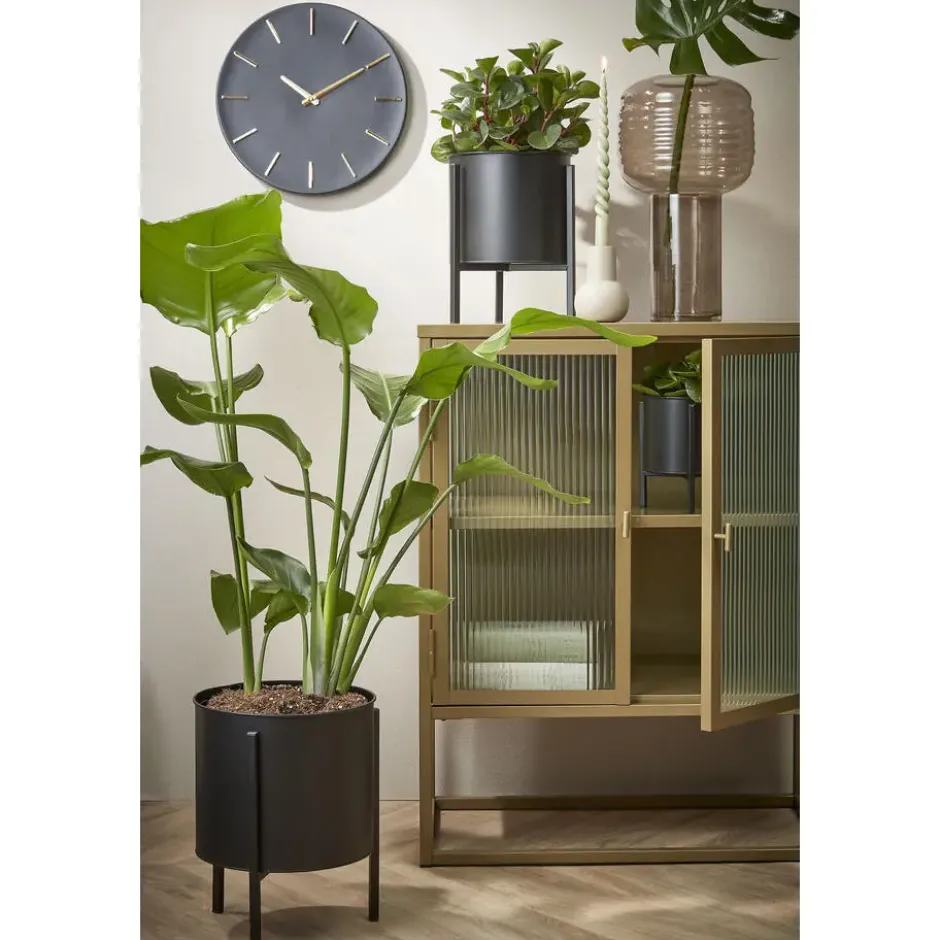 Mica Decorations Brixen Wandklok - Ø35,5 cm - Zwart