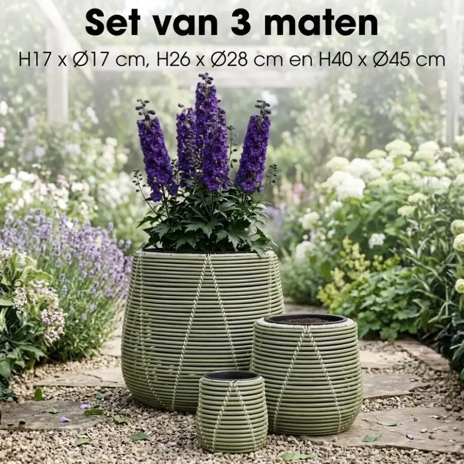 Mica Decorations Cancun – Set van 3 – Lichtgroen