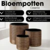 Mica Decorations Cesena Bloempot – Set van 3 – Lichtbruin