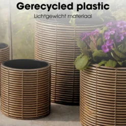 Mica Decorations Cesena Bloempot – Set van 3 – Lichtbruin